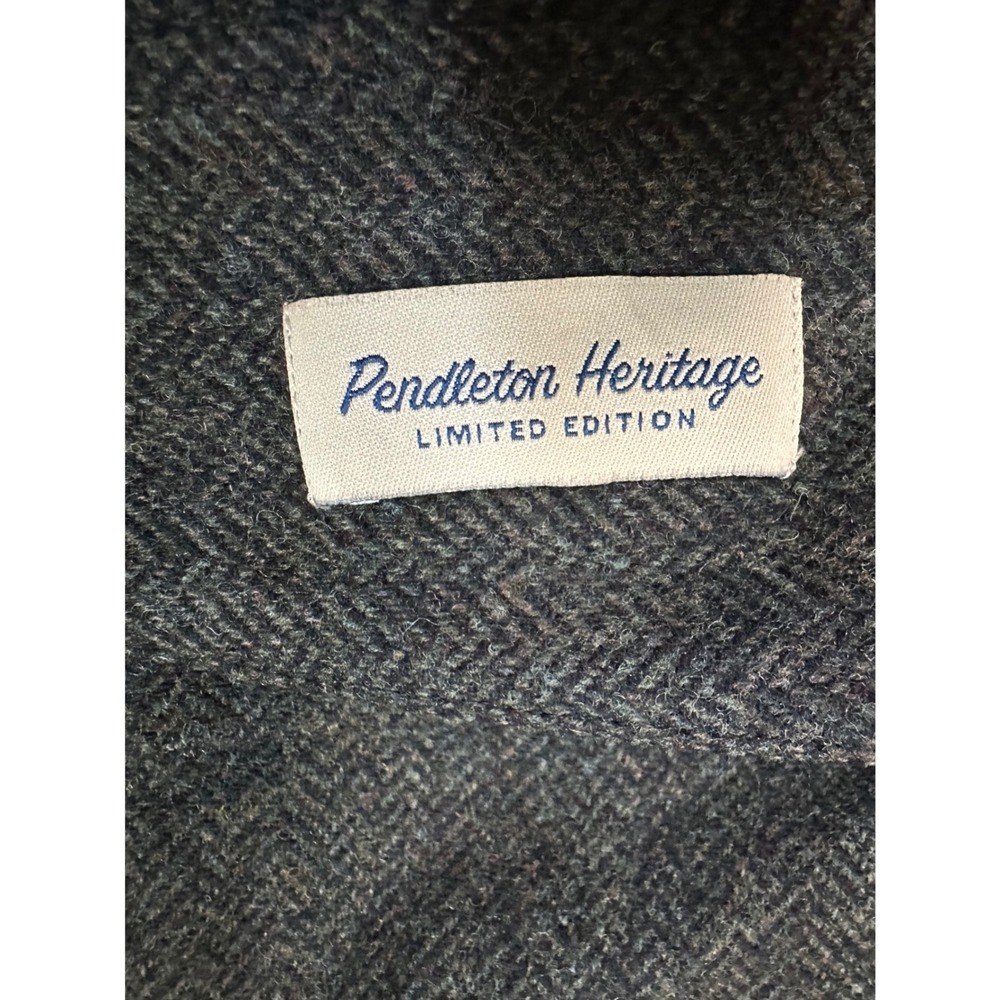 Pendleton Heritage Limited Edition Grey Herringbone Wool Blazer Jacket Mens L - Picture 4 of 6